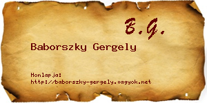 Baborszky Gergely névjegykártya